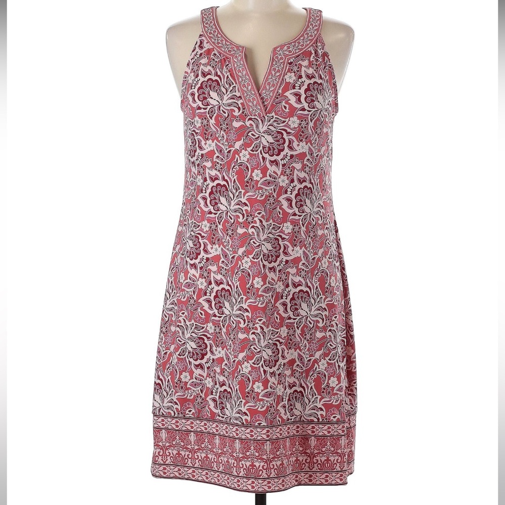 Salmon paisley sleeveless dress